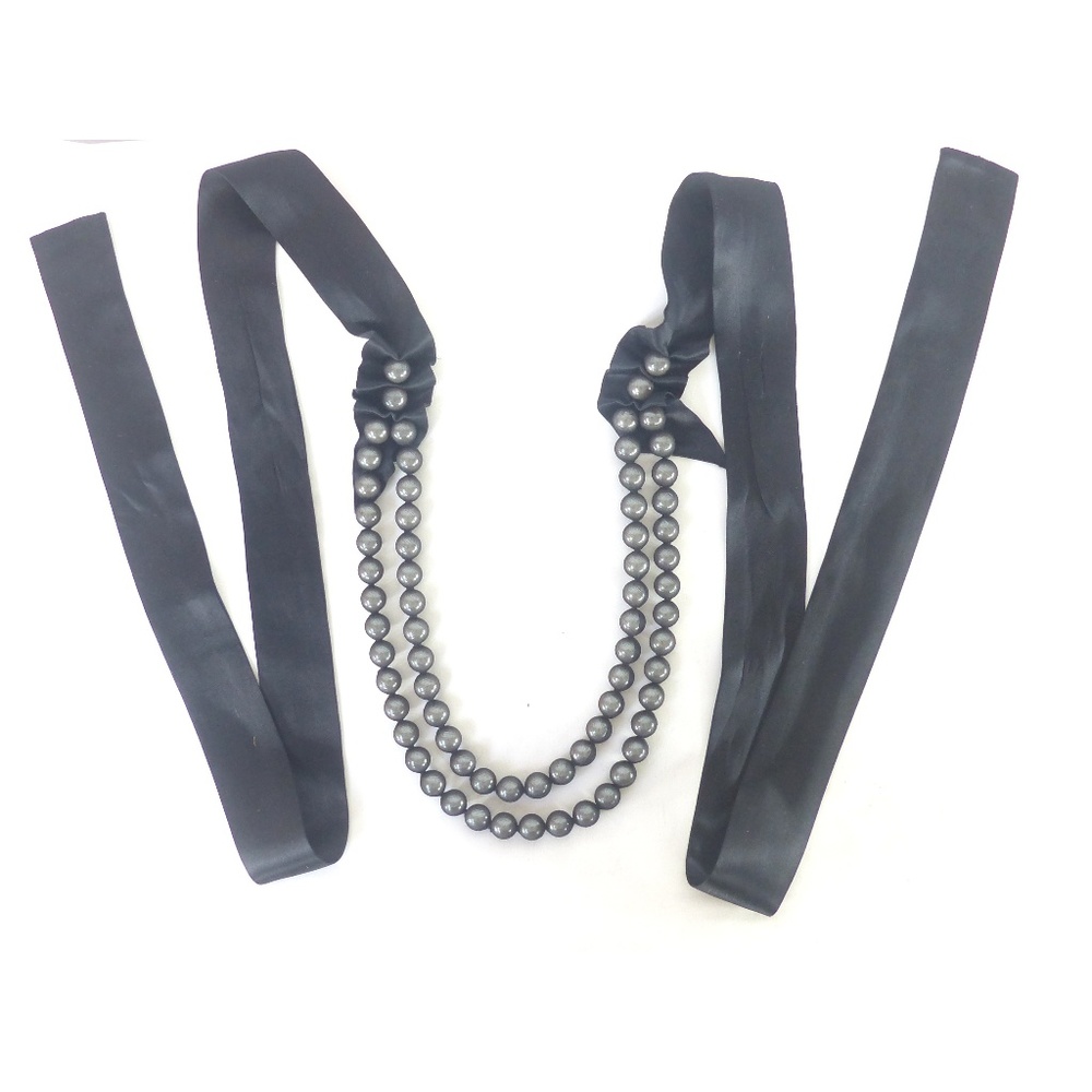 Black bead necklace.